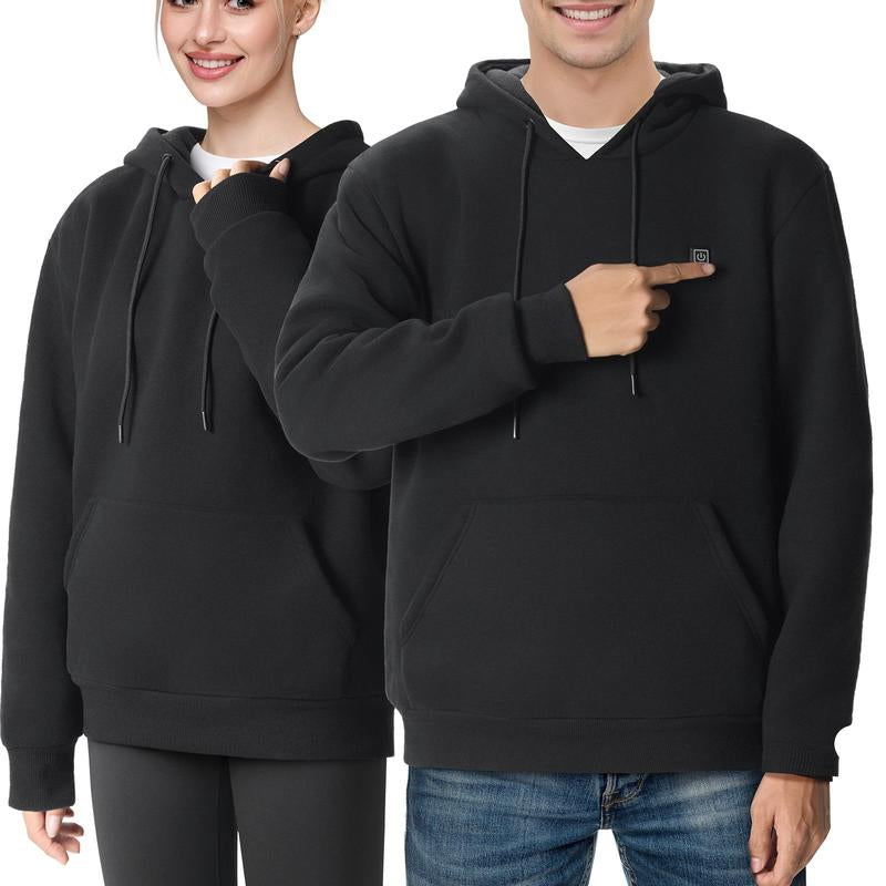VEVOR Heated Hoodie Sweatshirt Unisex with Battery for Men & Women S-XXXL Size Black, Christmas Gift