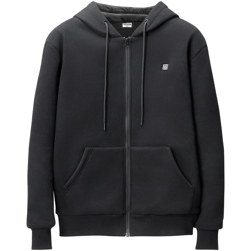 VEVOR Heated Hoodie Sweatshirt Unisex with Battery for Men & Women S-XXXL Size Black, Christmas Gift
